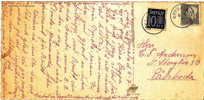 textsida vykort ovan